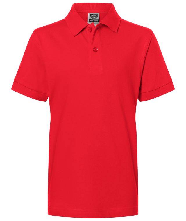 Classic Polo Junior Hochwertiges Polohemd mit Armbündchen rot, Gr. M