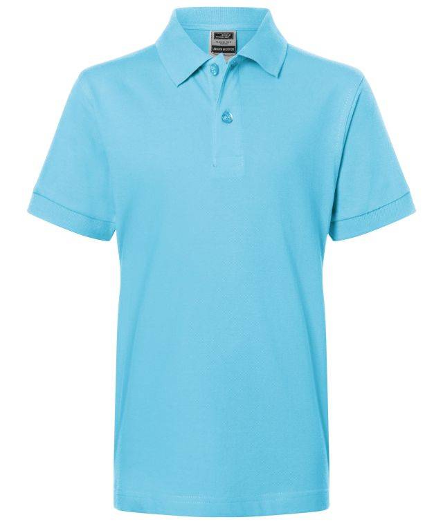 Classic Polo Junior Hochwertiges Polohemd mit Armbündchen blau, Gr. XXL
