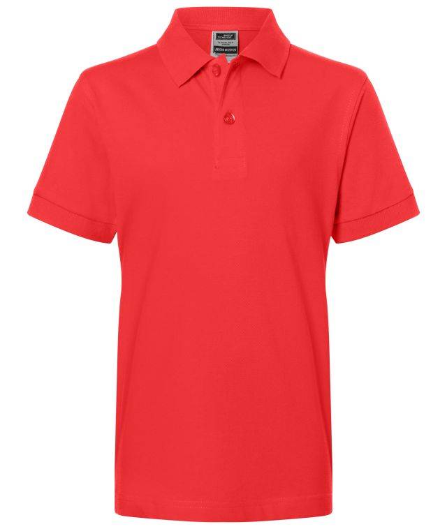 Classic Polo Junior Hochwertiges Polohemd mit Armbündchen rot, Gr. S