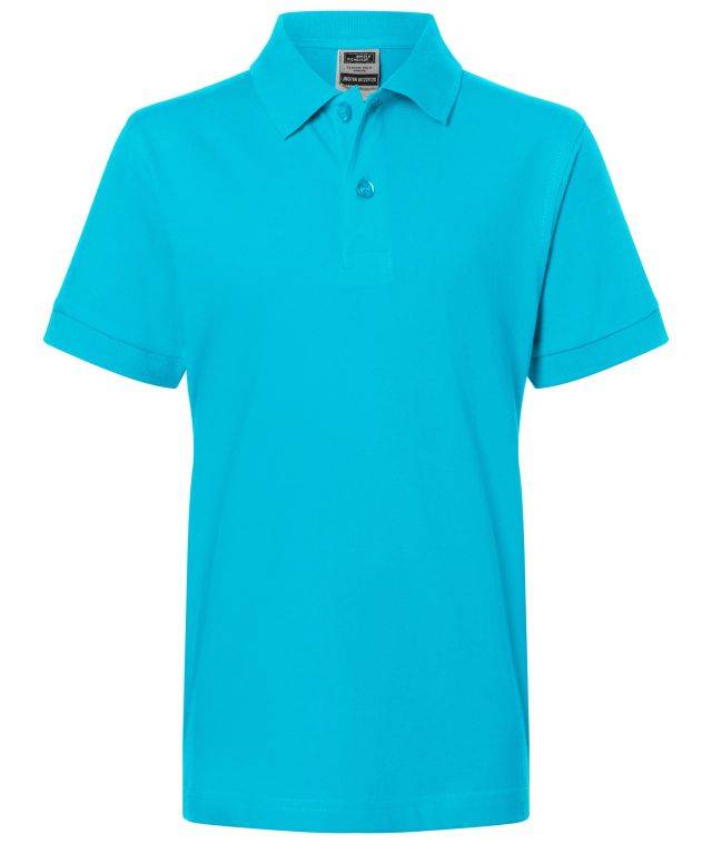 Classic Polo Junior Hochwertiges Polohemd mit Armbündchen blau, Gr. L