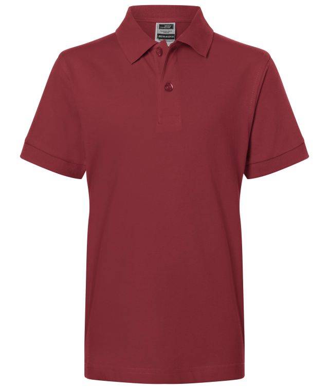 Classic Polo Junior Hochwertiges Polohemd mit Armbündchen rot/weinrot, Gr. L