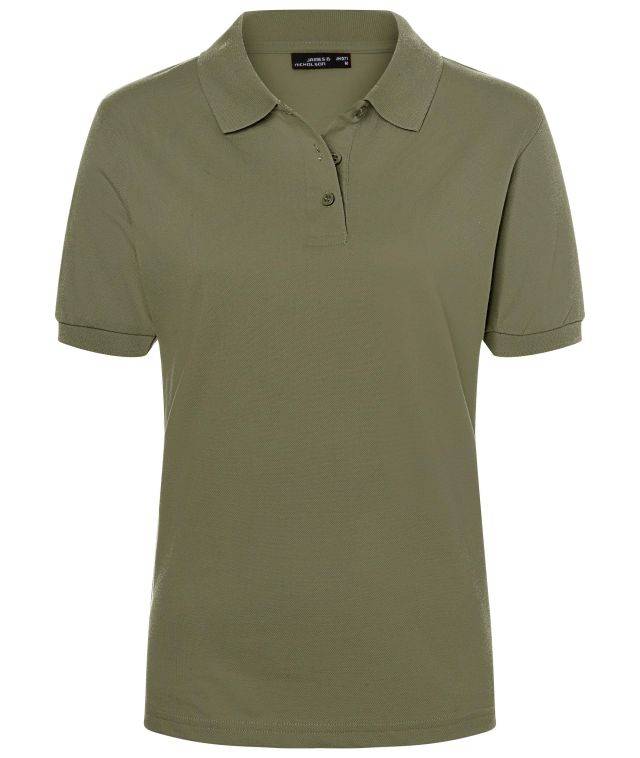 Classic Polo Ladies Hochwertiges Polohemd mit Armbündchen braun/grün/oliv, Gr. M
