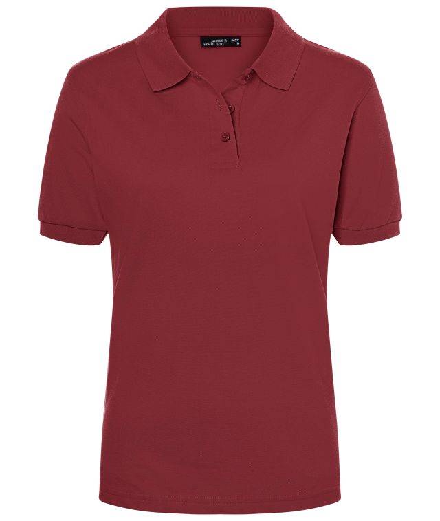 Classic Polo Ladies Hochwertiges Polohemd mit Armbündchen rot/weinrot, Gr. L