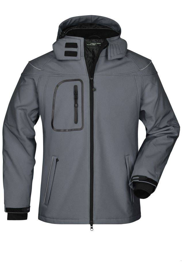 Men’s Winter Softshell Jacket Modische Winter Softshelljacke grau, Gr. S