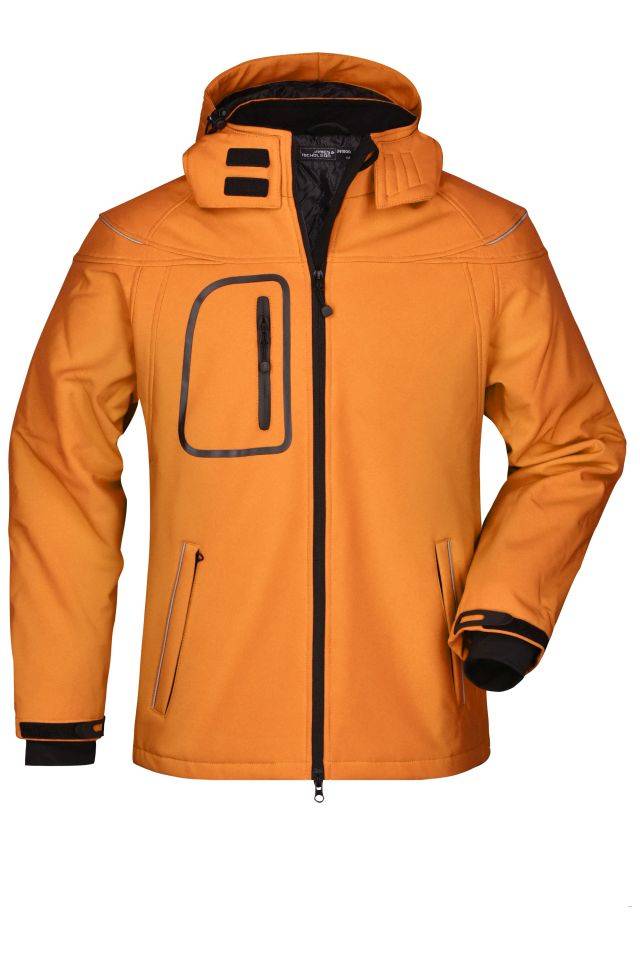 Men’s Winter Softshell Jacket Modische Winter Softshelljacke orange, Gr. L