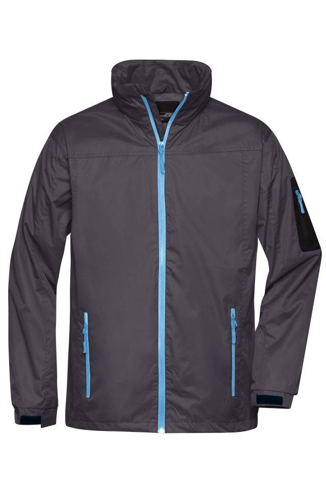 Men's Windbreaker Sportliche, funktionelle Outdoor-Jacke grau/blau, Gr. S