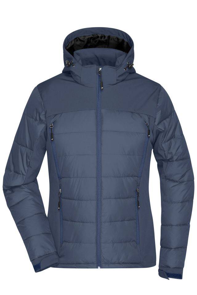 Ladies' Outdoor Hybrid Jacket Thermojacke in attraktivem Materialmix blau, Gr. XL