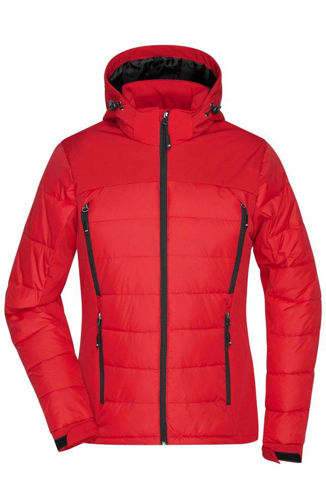 Ladies' Outdoor Hybrid Jacket Thermojacke in attraktivem Materialmix rot, Gr. L