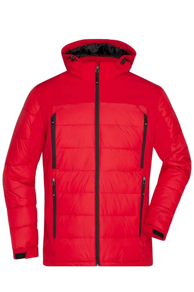 Men's Outdoor Hybrid Jacket Thermojacke in attraktivem Materialmix rot, Gr. XL