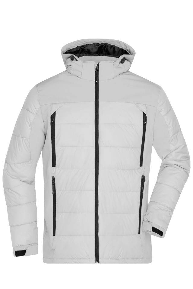 Men's Outdoor Hybrid Jacket Thermojacke in attraktivem Materialmix weiß, Gr. XL
