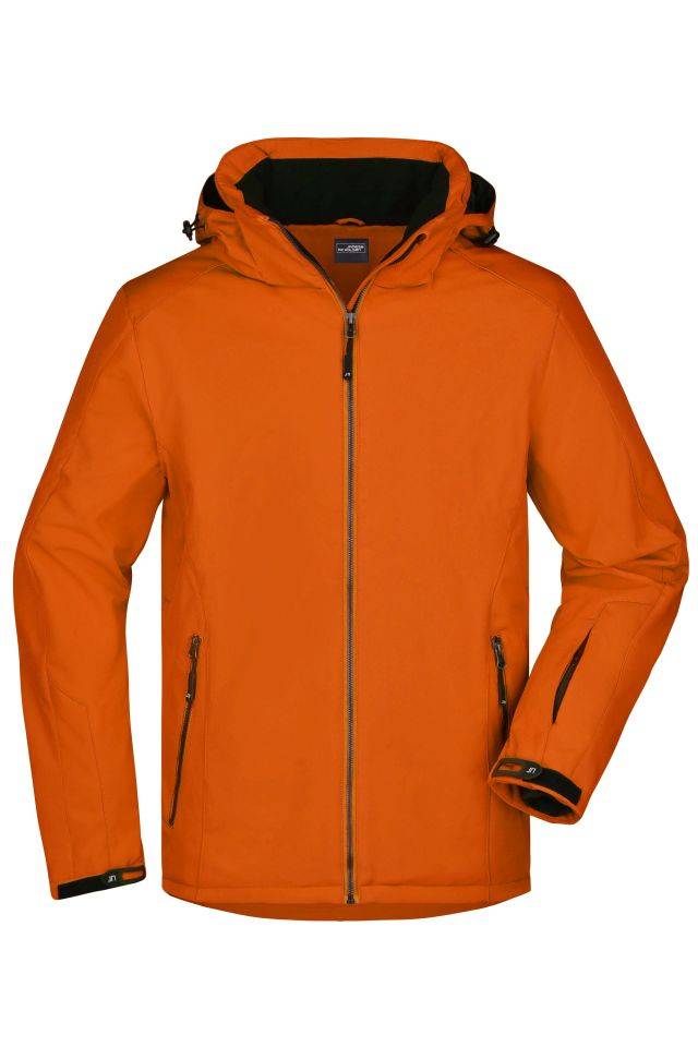 Men's Wintersport Jacket Elastische, gefütterte Softshelljacke orange, Gr. M