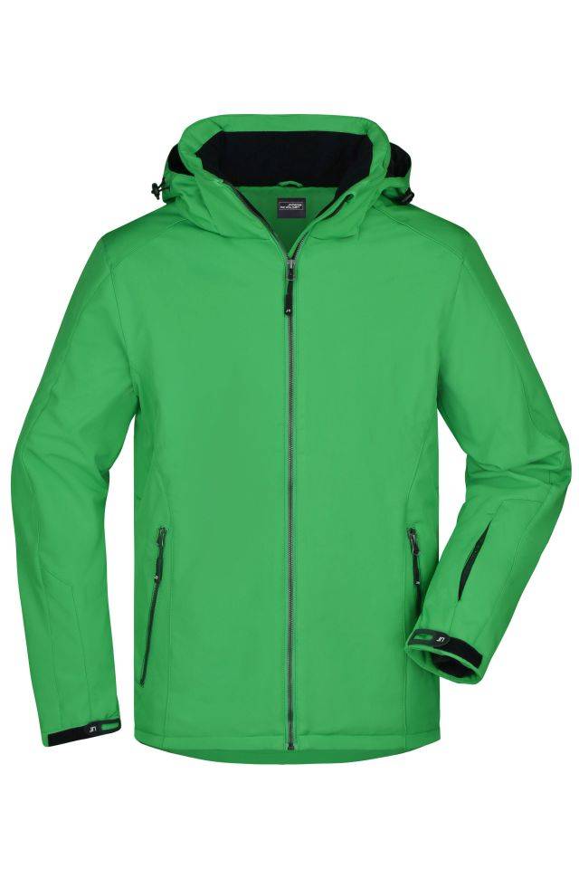Men's Wintersport Jacket Elastische, gefütterte Softshelljacke grün, Gr. M
