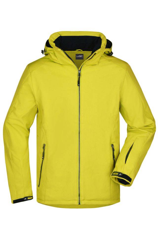 Men's Wintersport Jacket Elastische, gefütterte Softshelljacke gelb, Gr. S