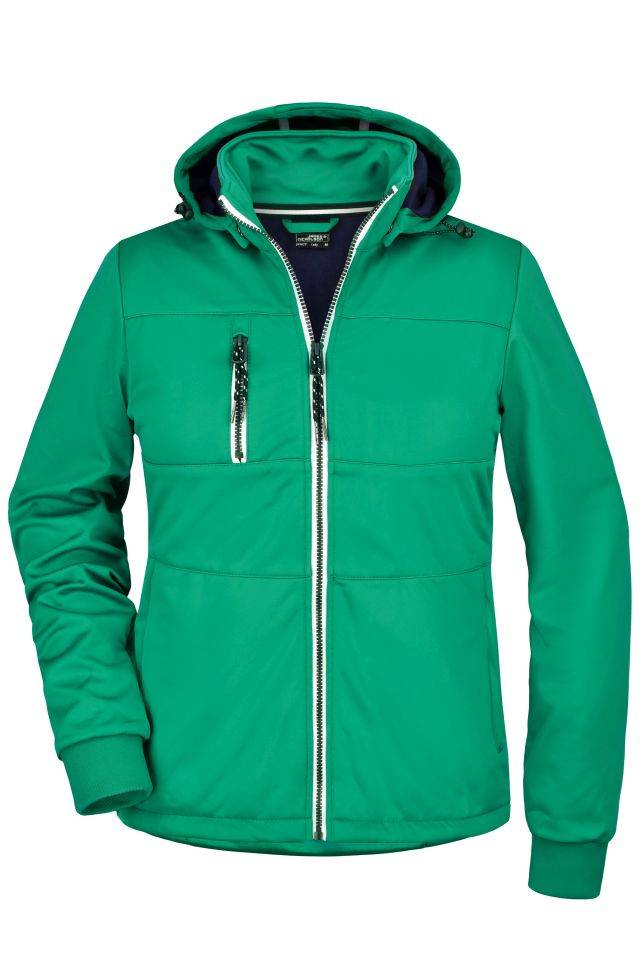 Ladies' Maritime Jacket Junge Softshell Jacke mit modischen Details blau/grün/weiß, Gr. L
