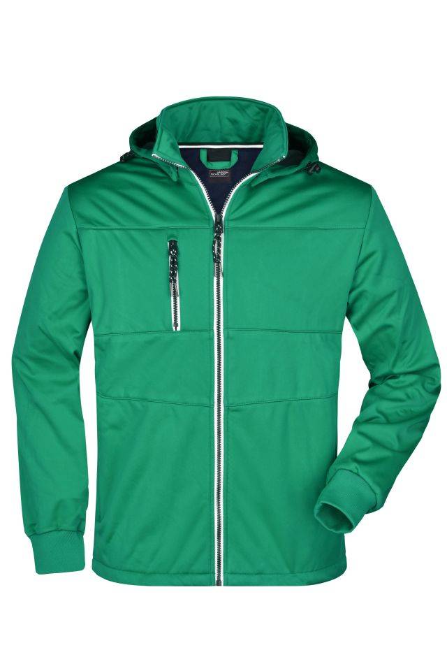 Men's Maritime Jacket Junge Softshell Jacke mit modischen Details blau/grün/weiß, Gr. M