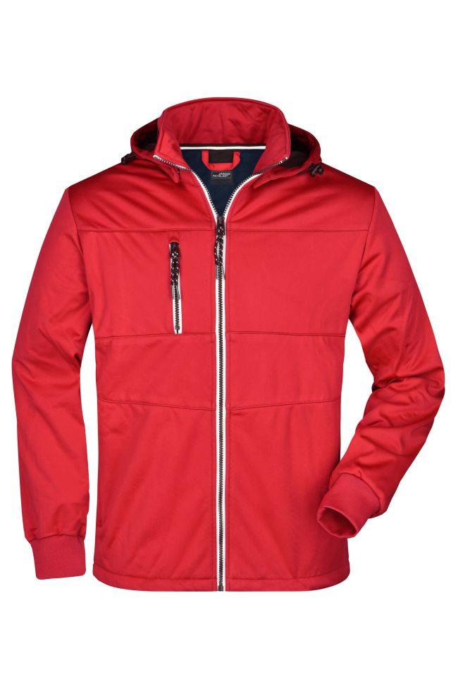 Men's Maritime Jacket Junge Softshell Jacke mit modischen Details rot/blau/weiß, Gr. M