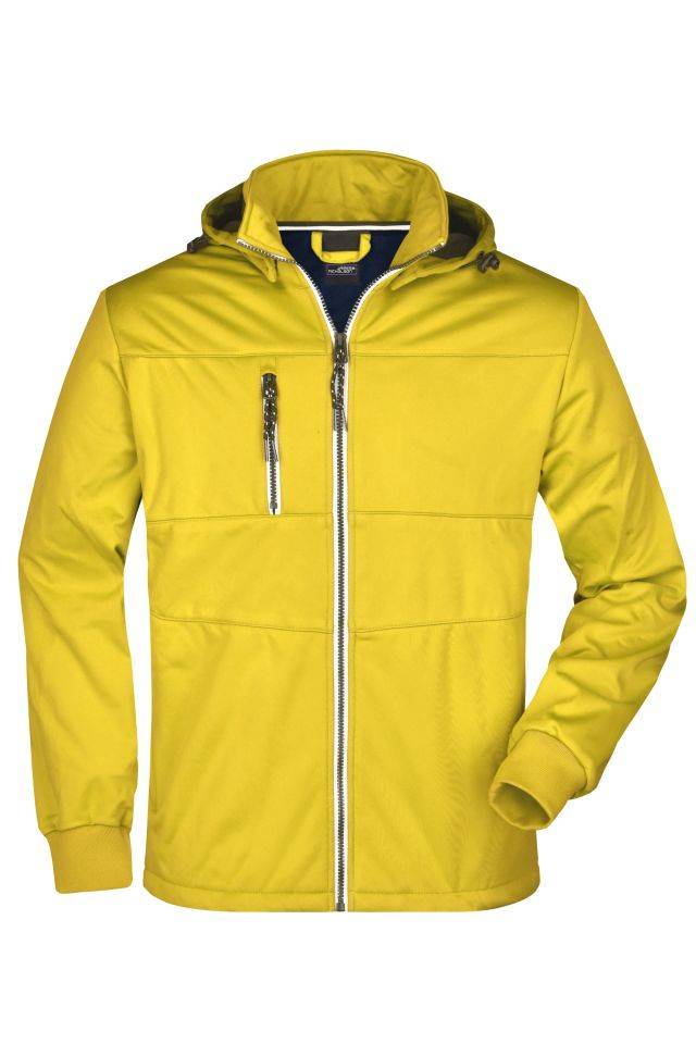 Men's Maritime Jacket Junge Softshell Jacke mit modischen Details gelb/weiß/blau, Gr. 3XL