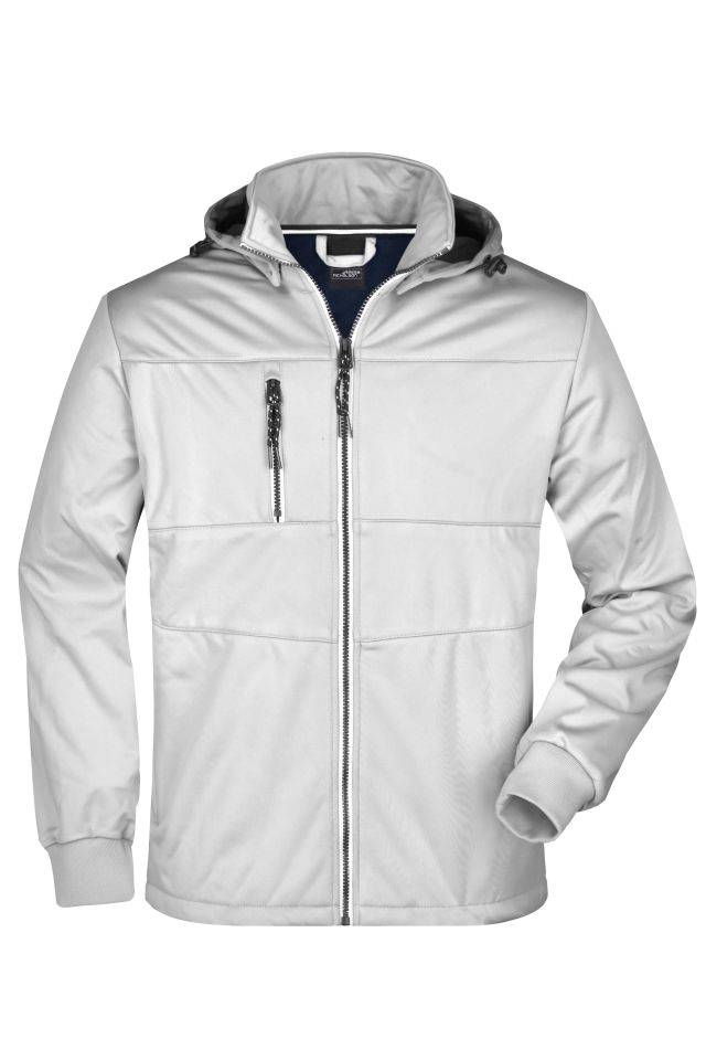 Men's Maritime Jacket Junge Softshell Jacke mit modischen Details weiß/blau, Gr. XL