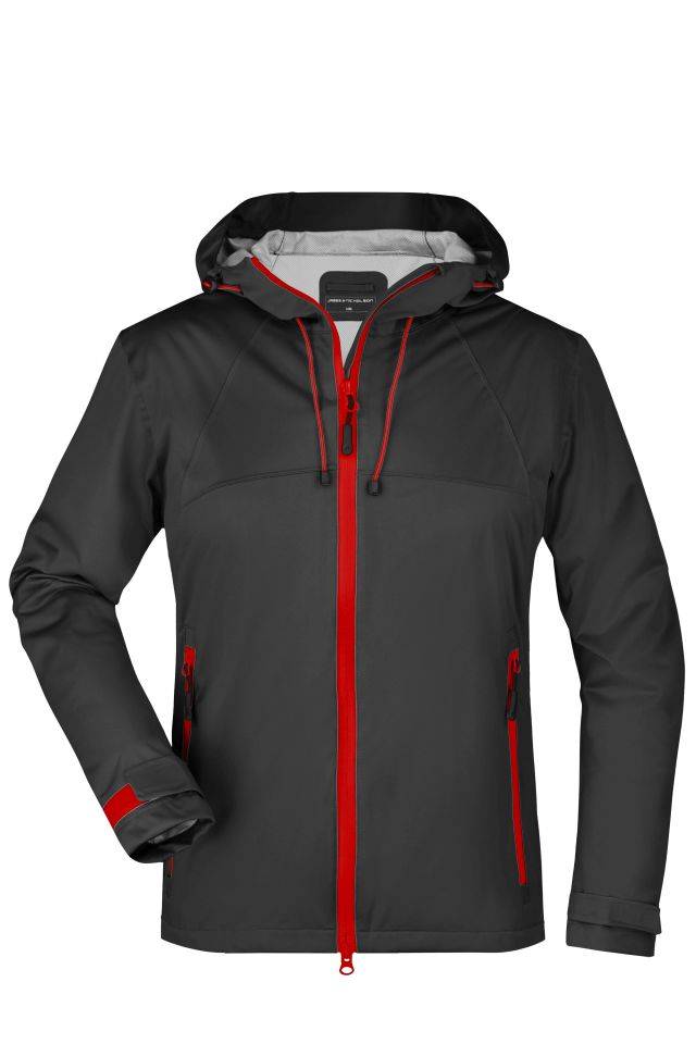 Ladies' Outdoor Jacket Ultraleichte Softshell-Jacke für extreme Wetterbedingungen schwarz/rot, Gr. L