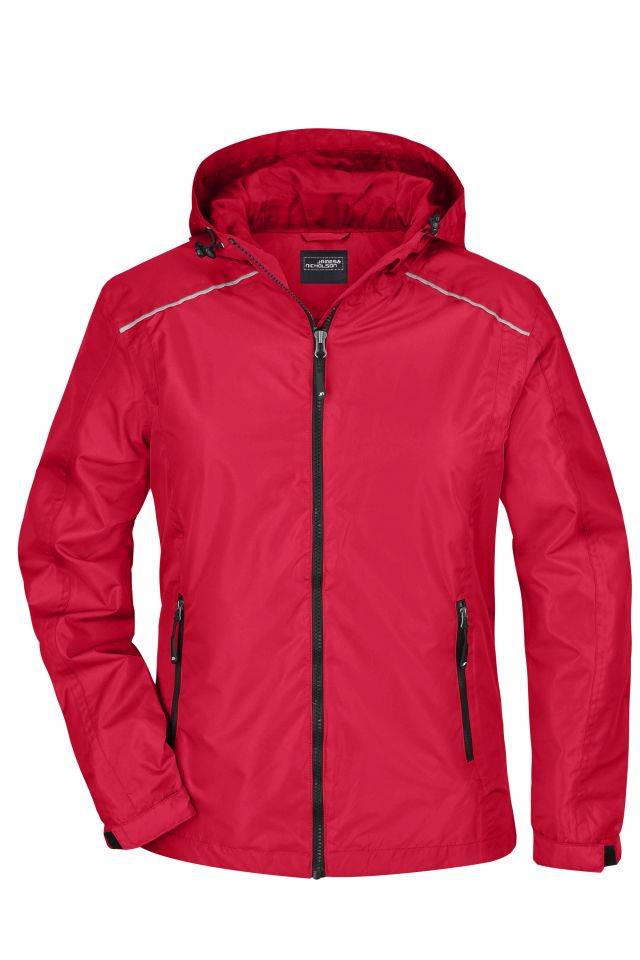 Ladies' Rain Jacket Sportliche, funktionale Outdoorjacke schwarz/rot, Gr. XXL