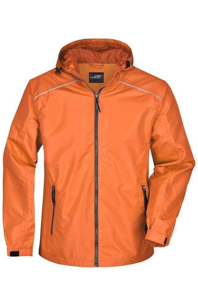 Men's Rain Jacket Sportliche, funktionale Outdoorjacke orange/grau, Gr. S