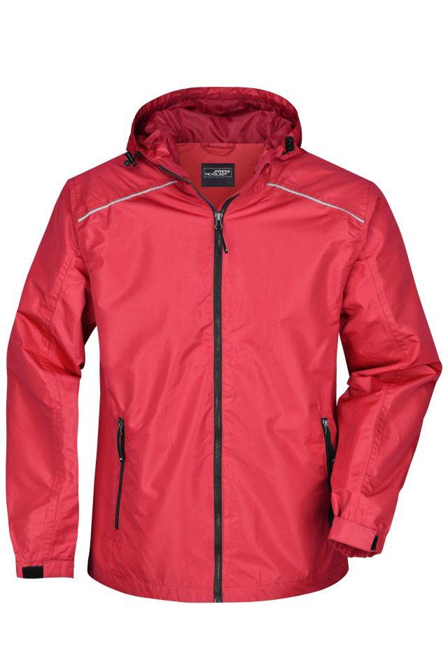 Men's Rain Jacket Sportliche, funktionale Outdoorjacke schwarz/rot, Gr. S