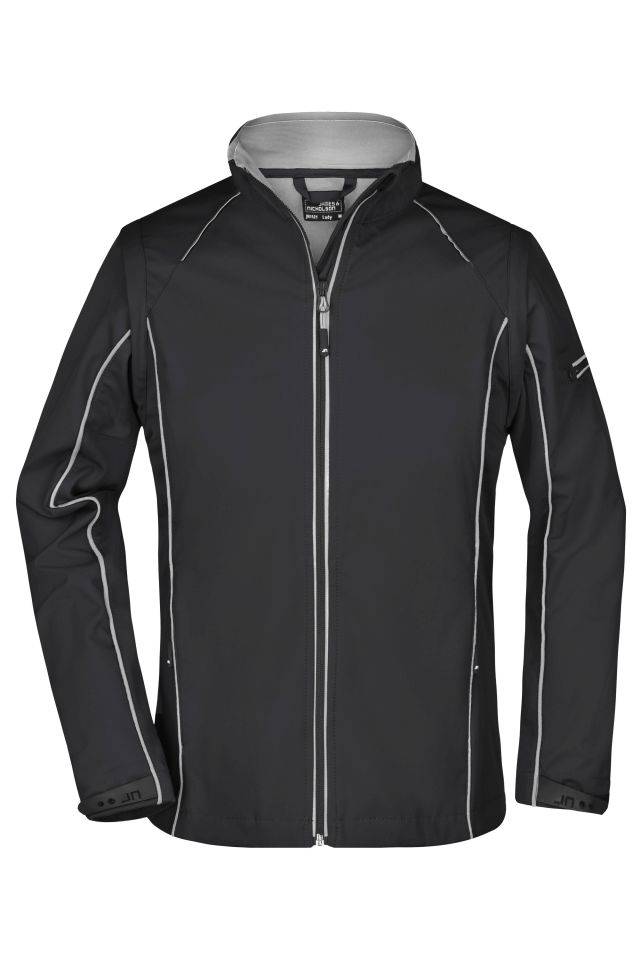 Ladies' Zip-Off Softshell Jacket 2 in 1 Jacke mit abzippbaren Ärmeln schwarz/grau, Gr. M