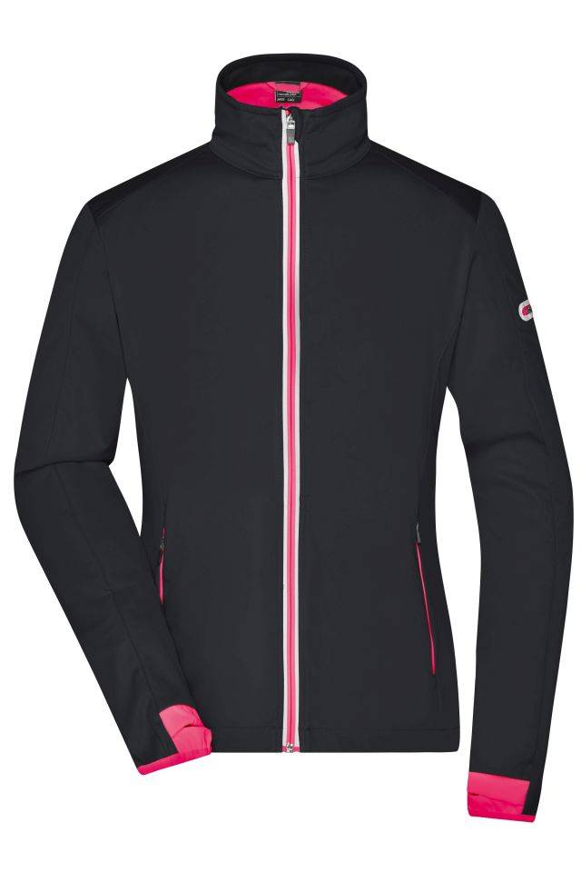 Ladies' Sports Softshell Jacket Funktionelle Softshell-Jacke für Sport, Freizeit und Promotion schwarz/rot, Gr. XXL