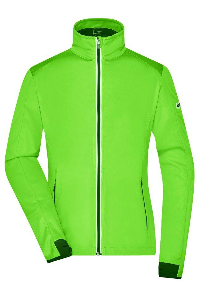 Ladies' Sports Softshell Jacket Funktionelle Softshell-Jacke für Sport, Freizeit und Promotion schwarz/grün/neon, Gr. L