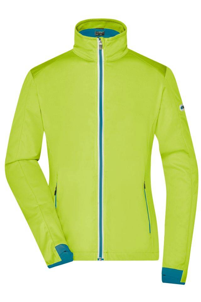 Ladies' Sports Softshell Jacket Funktionelle Softshell-Jacke für Sport, Freizeit und Promotion gelb/blau/neon, Gr. XL