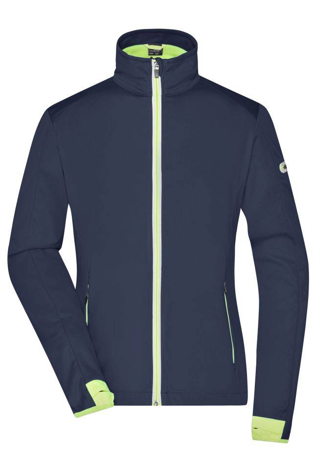 Ladies' Sports Softshell Jacket Funktionelle Softshell-Jacke für Sport, Freizeit und Promotion blau/gelb, Gr. XL