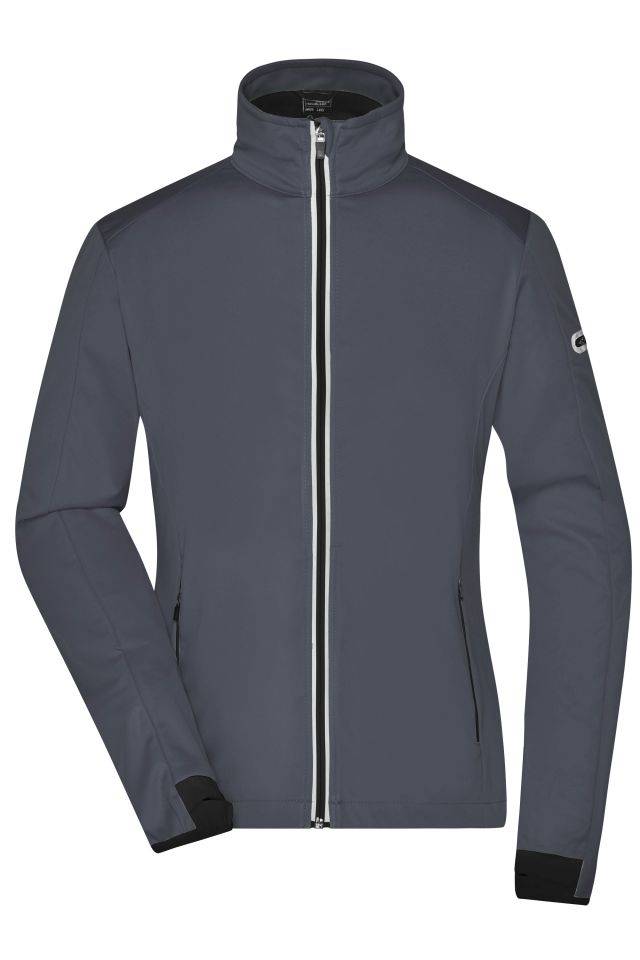 Ladies' Sports Softshell Jacket Funktionelle Softshell-Jacke für Sport, Freizeit und Promotion grau/schwarz, Gr. XL