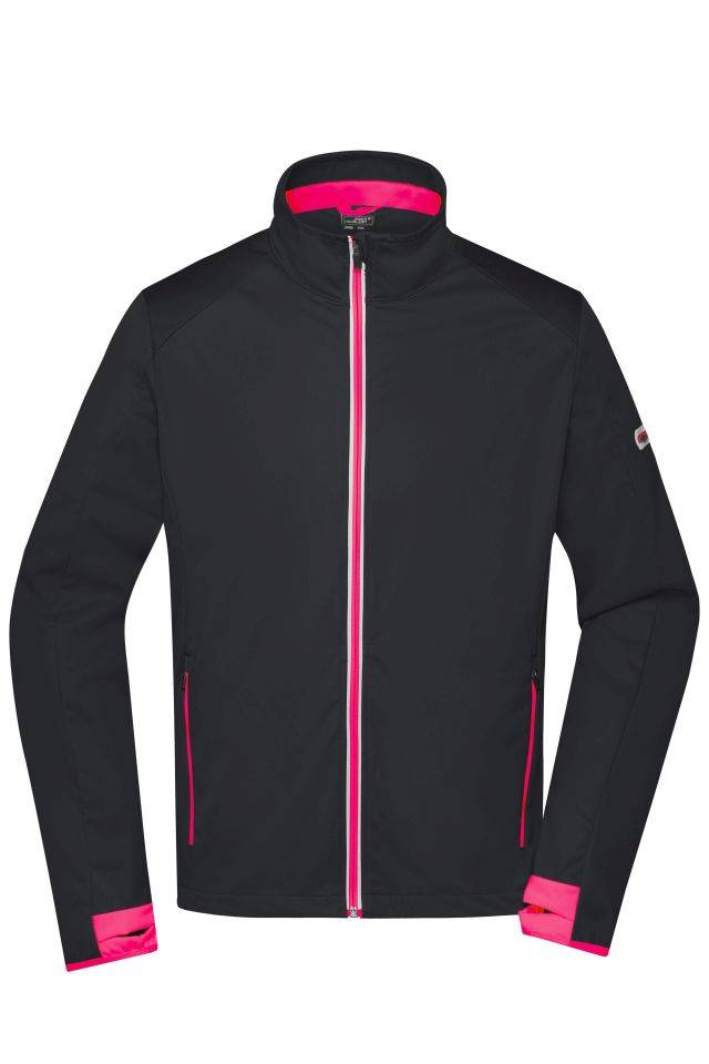 Men's Sports Softshell Jacket Funktionelle Softshell-Jacke für Sport, Freizeit und Promotion schwarz/rot, Gr. 3XL
