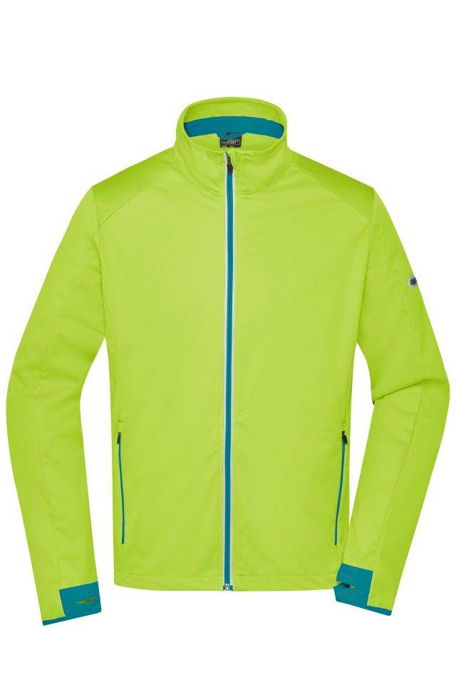 Men's Sports Softshell Jacket Funktionelle Softshell-Jacke für Sport, Freizeit und Promotion gelb/blau/neon, Gr. L