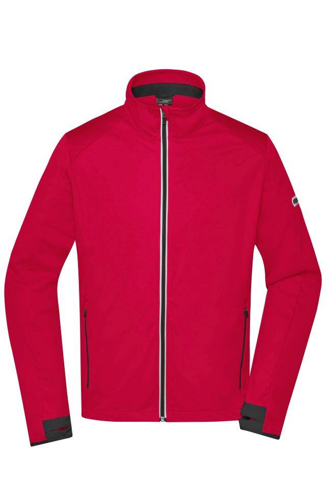Men's Sports Softshell Jacket Funktionelle Softshell-Jacke für Sport, Freizeit und Promotion rot/schwarz, Gr. S