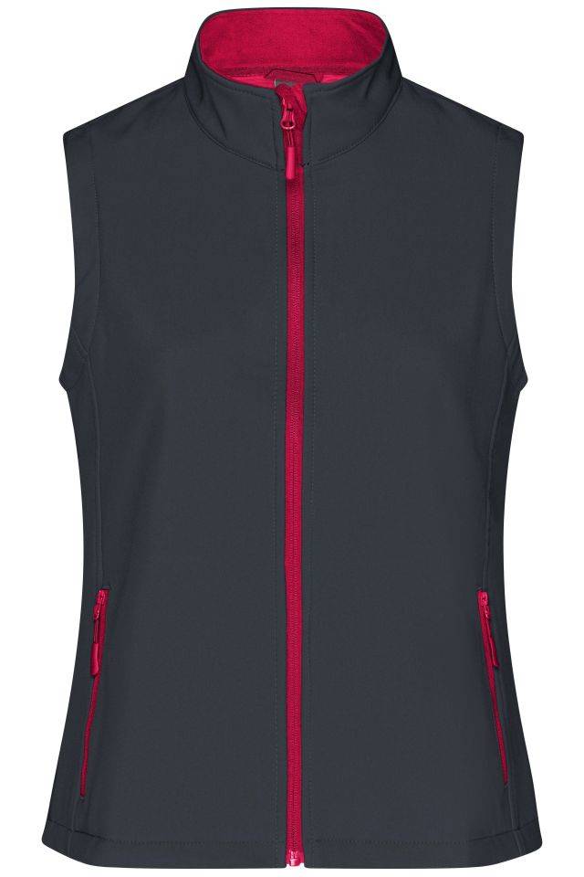 Ladies' Promo Softshell Vest Softshellweste für Promotion und Freizeit grau/rot, Gr. L