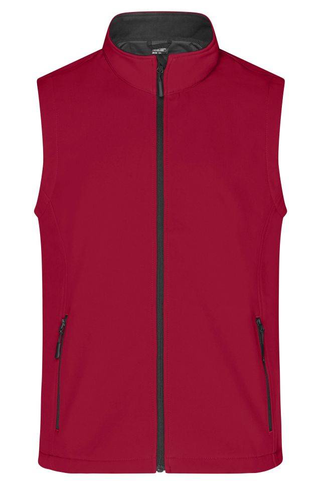 Men's Promo Softshell Vest Softshellweste für Promotion und Freizeit schwarz/rot, Gr. XXL
