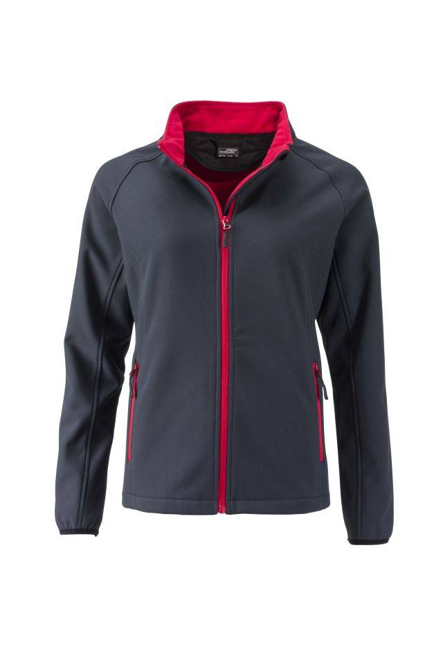 Ladies' Promo Softshell Jacket Softshelljacke für Promotion und Freizeit grau/rot, Gr. XL
