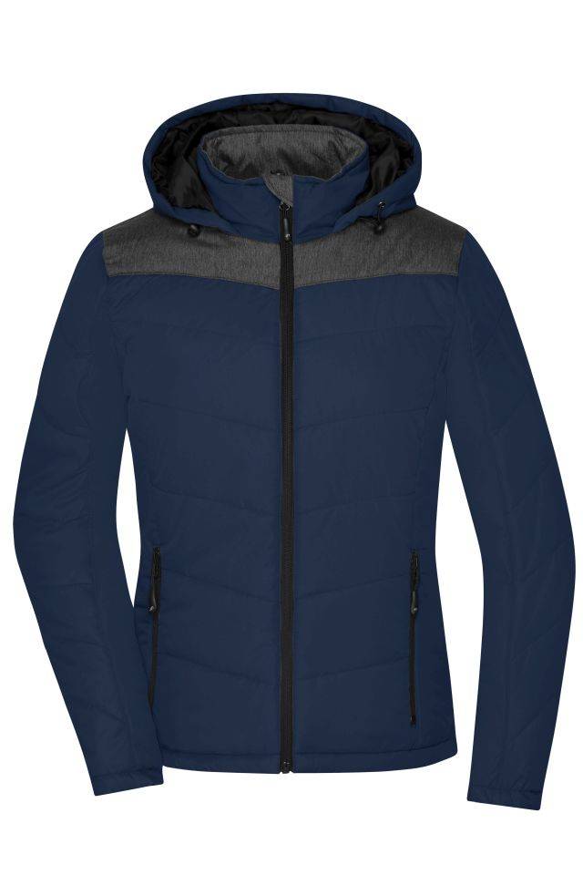 Ladies' Winter Jacket Sportliche Winterjacke mit Kapuze blau/grau, Gr. M