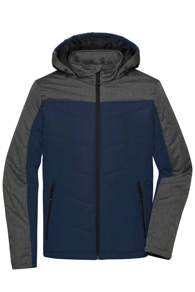 Men's Winter Jacket Sportliche Winterjacke mit Kapuze blau/grau, Gr. 3XL