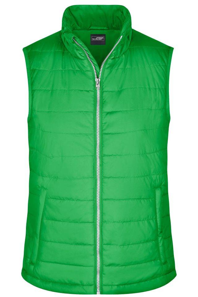 Ladies' Padded Vest Leichte, wattierte Steppweste grün, Gr. XL