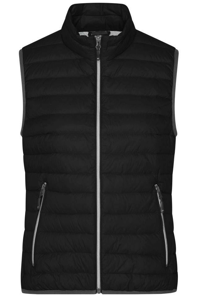 Ladies' Down Vest Leichte Daunenweste im klassischen Design schwarz/grau, Gr. L