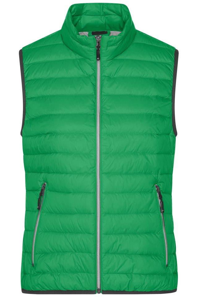 Ladies' Down Vest Leichte Daunenweste im klassischen Design grün/grau, Gr. S