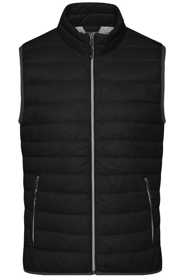 Men's Down Vest Leichte Daunenweste im klassischen Design schwarz/grau, Gr. XL