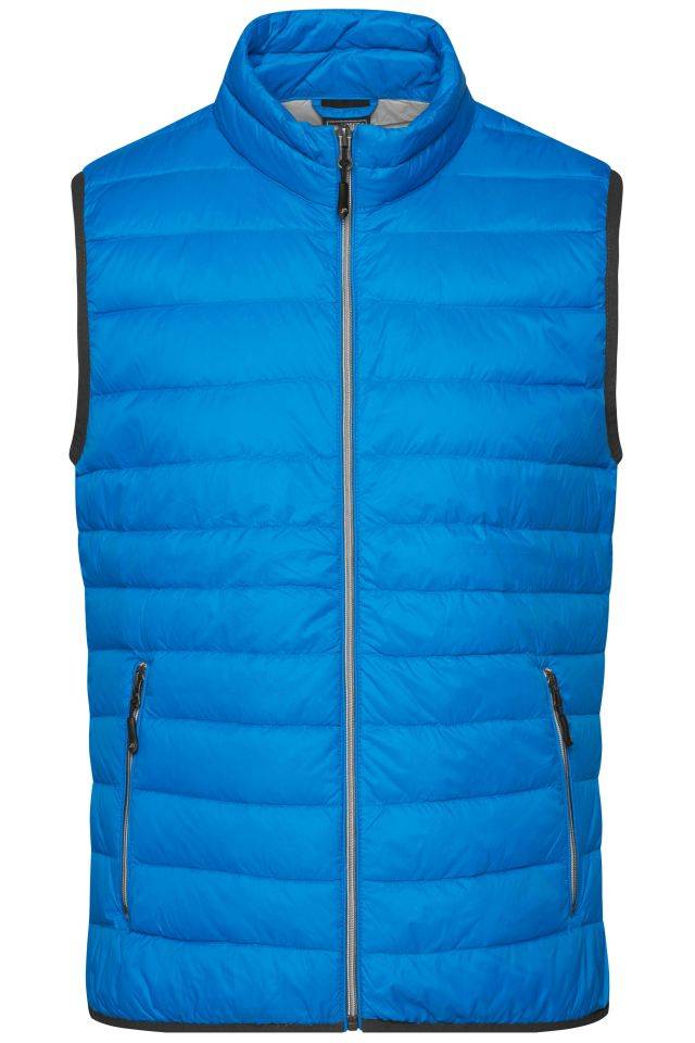 Men's Down Vest Leichte Daunenweste im klassischen Design blau/grau, Gr. XXL