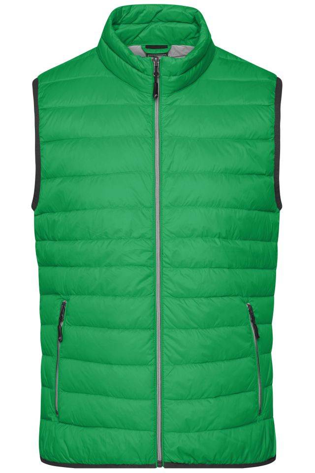 Men's Down Vest Leichte Daunenweste im klassischen Design grün/grau, Gr. 3XL