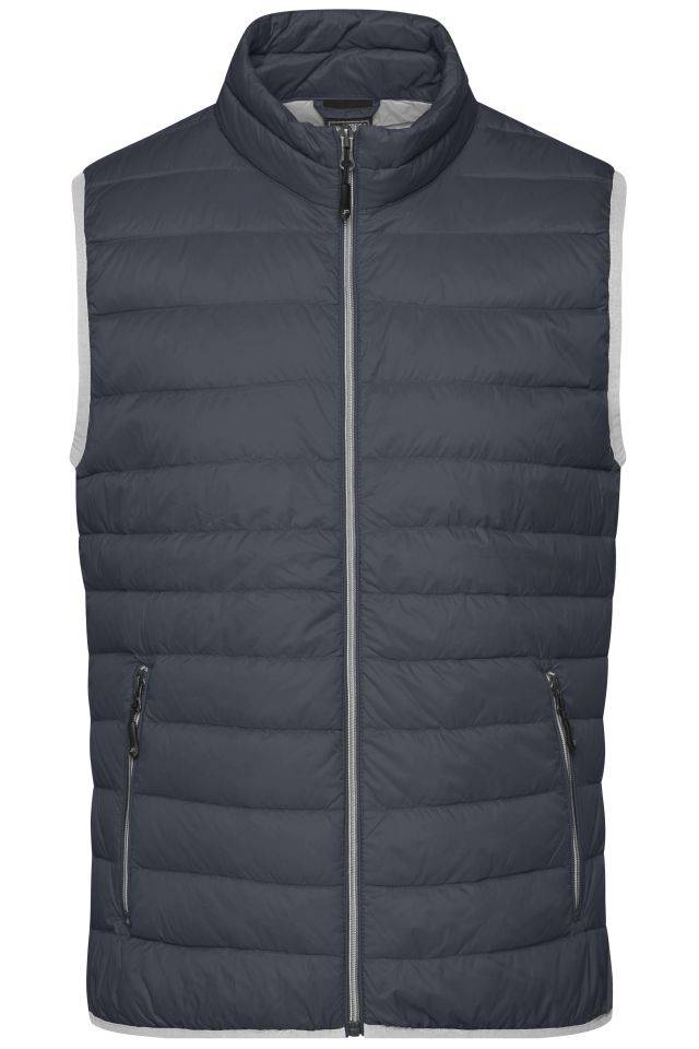 Men's Down Vest Leichte Daunenweste im klassischen Design grau, Gr. XXL