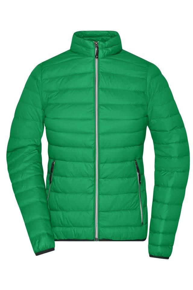 Ladies' Down Jacket Leichte Daunenjacke im klassischen Design grün/grau, Gr. S