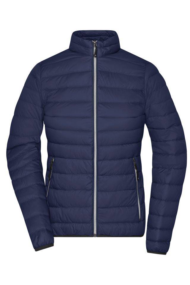 Ladies' Down Jacket Leichte Daunenjacke im klassischen Design blau/grau, Gr. XL