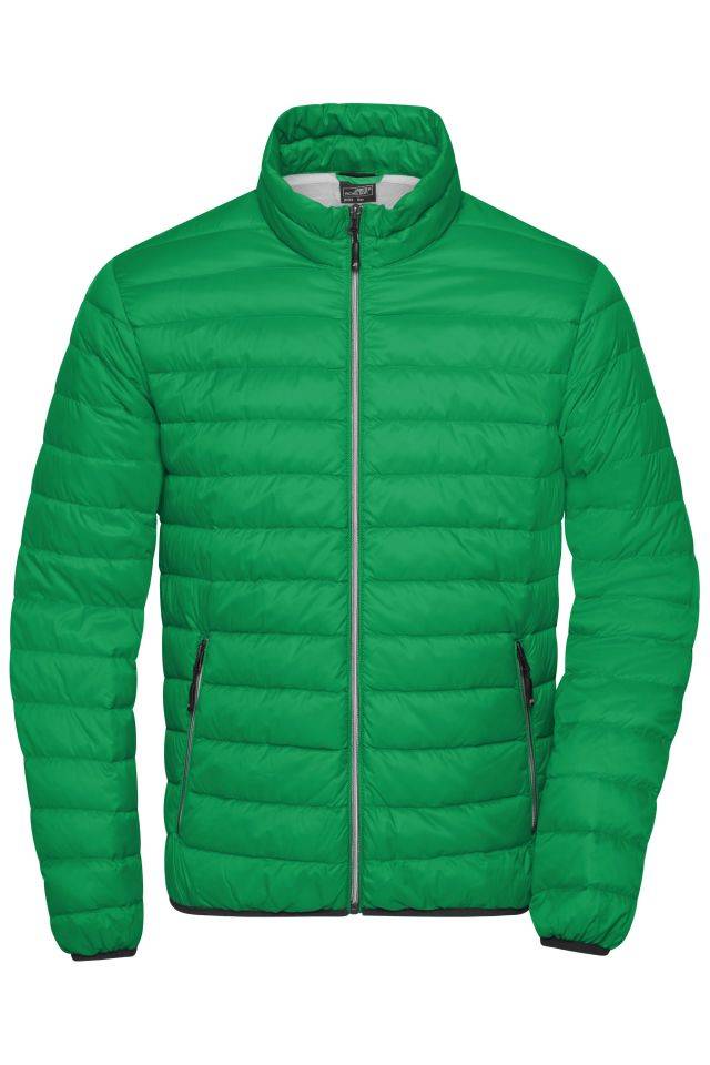 Men's Down Jacket Leichte Daunenjacke im klassischen Design grün/grau, Gr. M